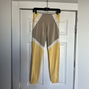 Old Navy Yellow and Tan Colorblock Leggings